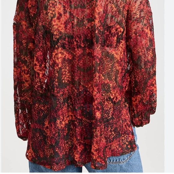 FREE PEOPLE OUT FOR THE NIGHT TOP IN RED/Black NEW never worn XL - Picture 4 of 10